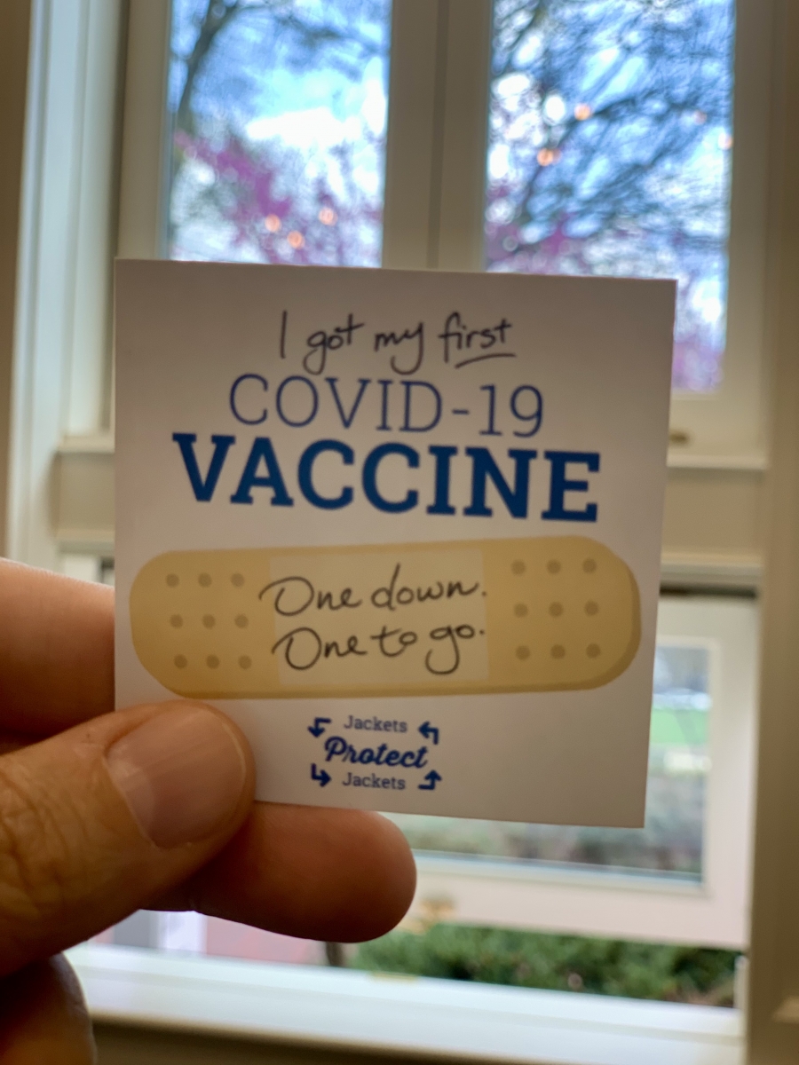 President Cabrera's vaccination recognition card from Georgia Tech.